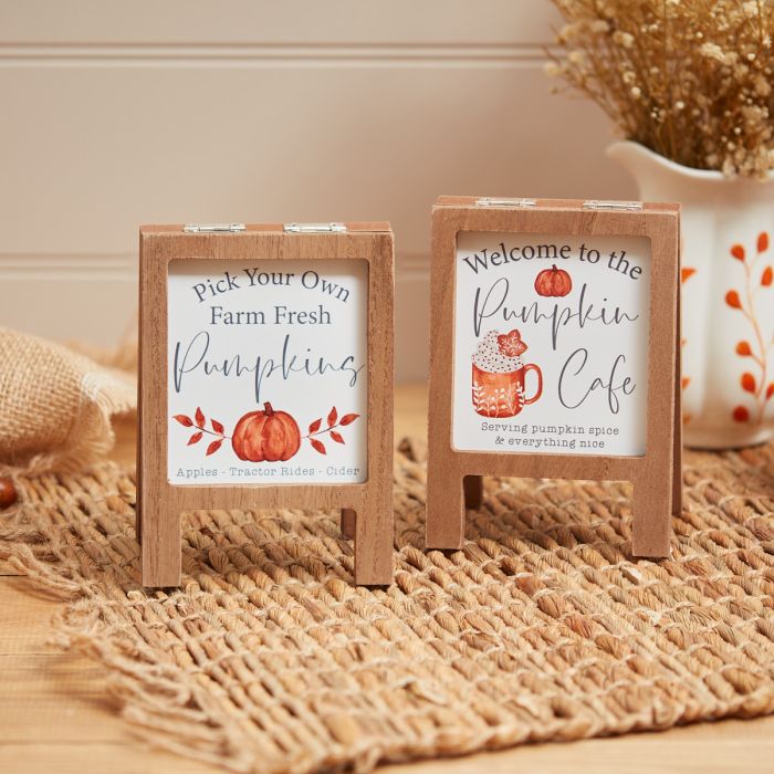 Wooden Pumpkin Easel Boards