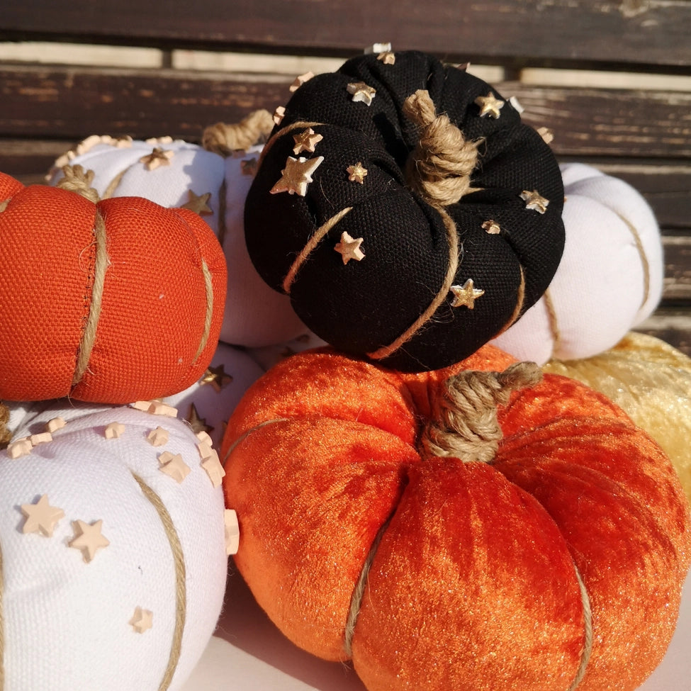 Handmade Burnt Orange Velvet Pumpkin