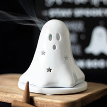 Load image into Gallery viewer, Ceramic Ghost Tea Light &amp; Incense Cone Holder
