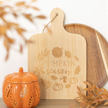 Load image into Gallery viewer, Pumpkin Season Bamboo Serving Board
