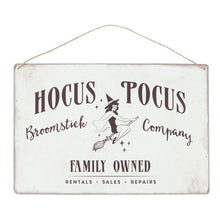 Load image into Gallery viewer, Hocus Pocus Broomstick Company Sign
